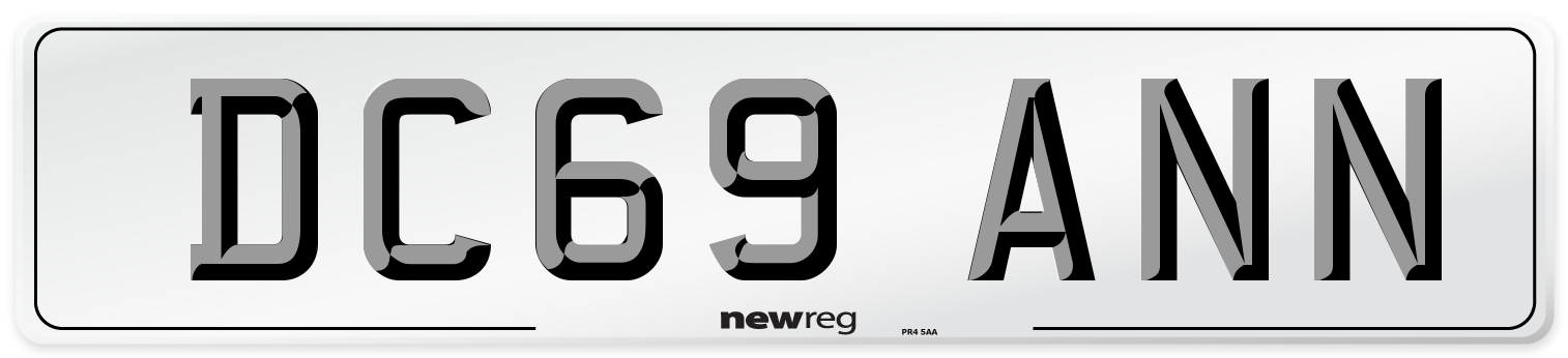 DC69 ANN Number Plate from New Reg